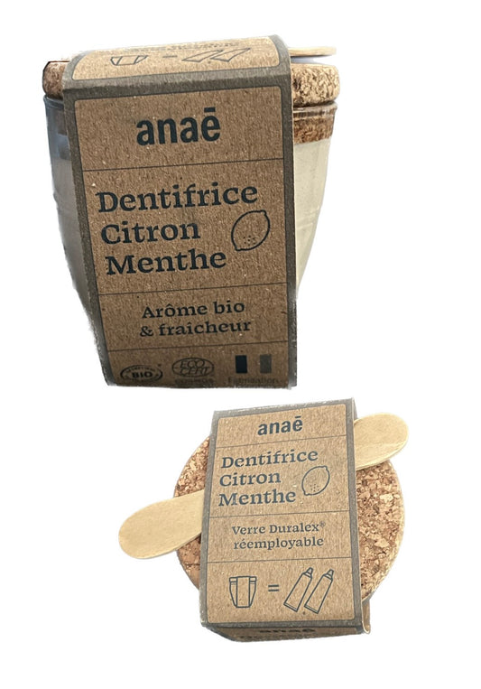 Dentifrice En Pot De Verre Réutilisable - Citron et Menthe - Anaé / Duralex