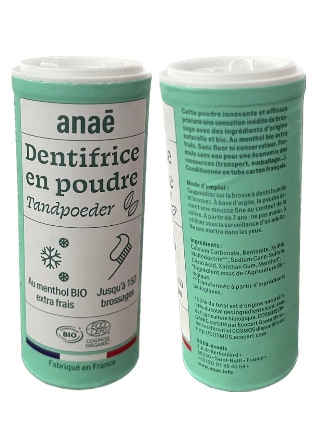Dentifrice En Poudre Au Menthol Frais - 40g - Anaé