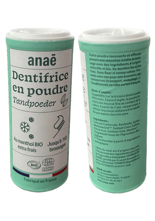 Dentifrice En Poudre Au Menthol Frais - 40g - Anaé